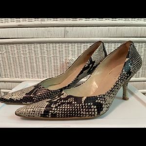 Snakeskin Kitten Heel Pumps